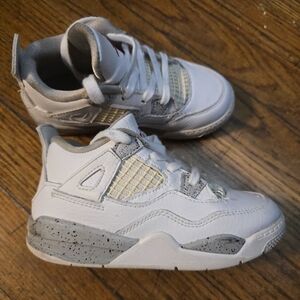 Nike Jordan 4 Retro White Oreo BQ7670-100 Kids Sz 10 C Sneakers Shoes